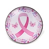 Breast Cancer Awareness Ribbon Glass Brooches JEWB-L019-01F-1