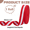 50 Yards Tricolor Polyester Striped Grosgrain Ribbon OCOR-WH0112-004B-2