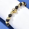 Brass Micro Pave Cubic Zirconia Beads Stretch Bracelets for Women Men BJEW-H201-01C-GB-2