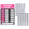 Gorgecraft PVC Business Hours Sign Stickers DIY-GF0008-69B-1