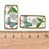 Brass & Transparent Epoxy Resin & Dried Flower Pendants RESI-G133-01G-02-3