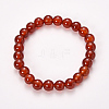 Natural Red Agate Beaded Stretch Bracelets BJEW-Q692-21-8mm-1