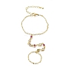 Brass Micro Pave Cubic Zirconia Mittens Bracelets BJEW-C156-01G-01-4