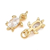 SHEGRACE Brass Clear Cubic Zirconia Charms XGRQ2O935-417G-2