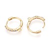Brass Micro Pave Cubic Zirconia Hoop Earring Finding KK-N261-26G-2