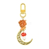 Hollow Moon Alloy Pendant Decoraiton HJEW-JM01394-02-1