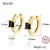 Real 18K Gold Plated 925 Sterling Silver Hoop Earrings ZC1005-2-1