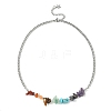 Chakra Mixed Gemstone Chip Beaded Necklaces NJEW-JN05694-4