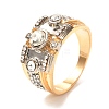 Geometry with Gear Cubic Zirconia Finger Ring for Girl Women RJEW-O047-02PG-3