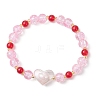 Spray Painted Crackle Glass Beads Stretch Bracelets for Women BJEW-MZ00201-03-2