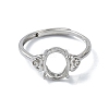 Adjustable 925 Sterling Silver Ring Components STER-K179-32P-2