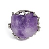 Nuggets Natural Amethyst Finger Rings RJEW-P128-08P-D-2