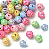 50Pcs Plating Acrylic Beads OACR-CJ0002-18-9