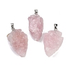 Raw Rough Natural Rose Quartz Pendants G-G162-01P-01-1