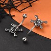 Skull 316 Surgical Stainless Steel Belly Button Rings EJEW-G416-04AS-2