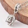 Buddha Head Tibetan Style Alloy European Dangle Charms X-PALLOY-JF00127-1