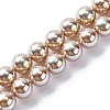 UV Plating Pearlized Glass Pearl Beads Strands GLAA-F128-01A-T15-1