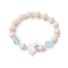 Synthetic Turquoise & Wood & Glass Beaded Stretch Bracelets for Boys Girls BJEW-JB11129-03-1