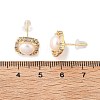 Brass Micro Pave Clear Cubic Zirconia Stud Earrings EJEW-P302-01G-5