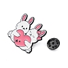 Cute Animal Hug with Heart Enamel Pins PALLOY-D361-01EB-04-3