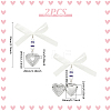 2Pcs 316 Stainless Steel Locket Heart Wedding Bouquet Pendants Decorations HJEW-UN00043-3
