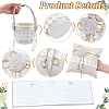 1Pc Square Linen Lace Wedding Ring Display Pillow with Flower AJEW-WA0004-22-5