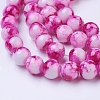 Spray Painted Glass Bead Strands GLAA-R139-8mm-05-1