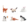 6Pcs Plastic Cat Miniature Ornaments PW-WGB3D56-03-1