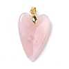 Natural Rose Quartz Pendants X-G-E570-01G-06-2