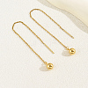 Geometric Circle Earrings with Tassel Studs Stainless Steel Chain BK2334-9-1