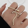 Snake Brass Micro Pave Cubic Zirconia Cuff Rings FS-WG5D2E3-09-1