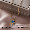Vintage 304 Stainless Steel Flat Round with Angel Pendant Necklaces for Women HM0119-3-1