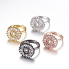 Eco-Friendly Brass Micro Pave Cubic Zirconia Adjustable Rings RJEW-F071-Q-RS-1