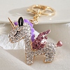 Alloy Rhinestone Keychains PW-WG074B3-03-1