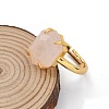 Hexagon Natural Rose Quartz Finger Rings RJEW-B113-02G-04-4