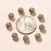 Brass Cubic Zirconia Beads ZIRC-F001-31G-5
