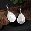 Teardrop Brass Natural Shell Teardrop Dangle Earrings FS-WG8278B-01-3