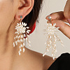 Flower Brass Plastic Pearl Tassel Clip-on Earrings FS-WG7092D-01-4