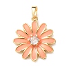 Brass Micro Pave Clear Cubic Zirconia Pendants KK-E803-02G-B-1
