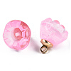 Transparent Spray Painted Glass Charms GLAA-N035-031-C09-1