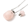 Openable Faceted Natural & Synthetic Mixed Stone Perfume Bottle Pendant Necklaces for Women NJEW-F296-02P-4
