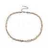 304 Stainless Steel Braided Cuban Link Chain Necklace for Women NJEW-P271-04B-1
