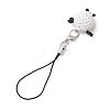 Sheep Glass Seed Beads Charms Mobile Straps HJEW-MZ00117-4