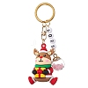 4Pcs 4 Styles Christmas Theme PVC Plastic Keychain KEYC-JKC00941-4