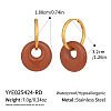 Flat Round 304 Stainless Steel Hoop Earrings LS-MP0677-2-1