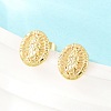 Religion Brass Stud Earrings EJEW-F405-23G-7