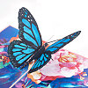 Rectangle 3D Butterfly Pop Up Paper Greeting Card AJEW-WH0289-22-3
