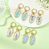 Printed 304 Stainless Steel Huggie Hoop Earrings EJEW-JE07394-1