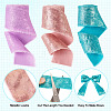 3Pcs 3 Colors 5 Yards Single Face Sparkle Satin Frayed Ribbon SRIB-TA0001-20-4