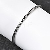 304 Stainless Steel Curb Chian Bracelets for Women Men BJEW-K240-12A-AS-1